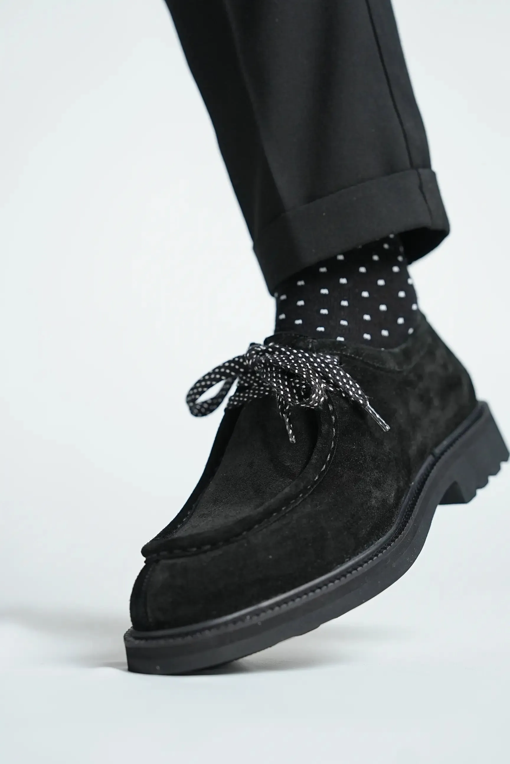 Black Suede Casual Laces Shoes