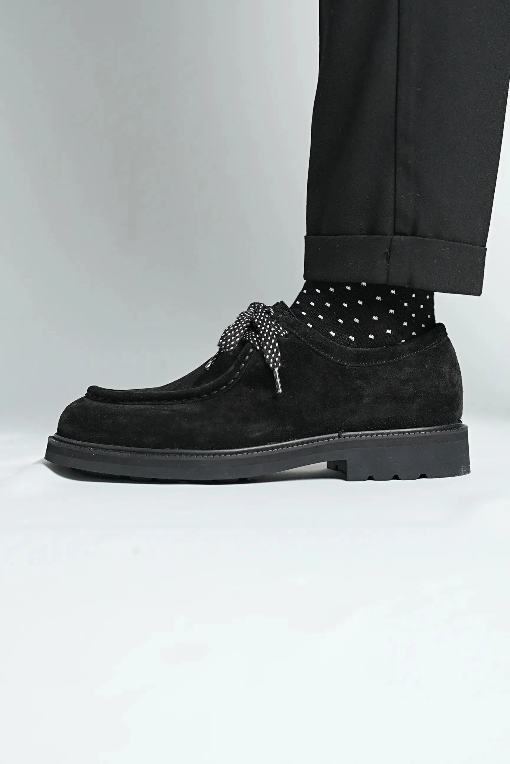 Black Suede Casual Laces Shoes