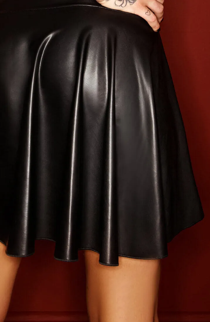 Black wet look doll dress - Play Doll