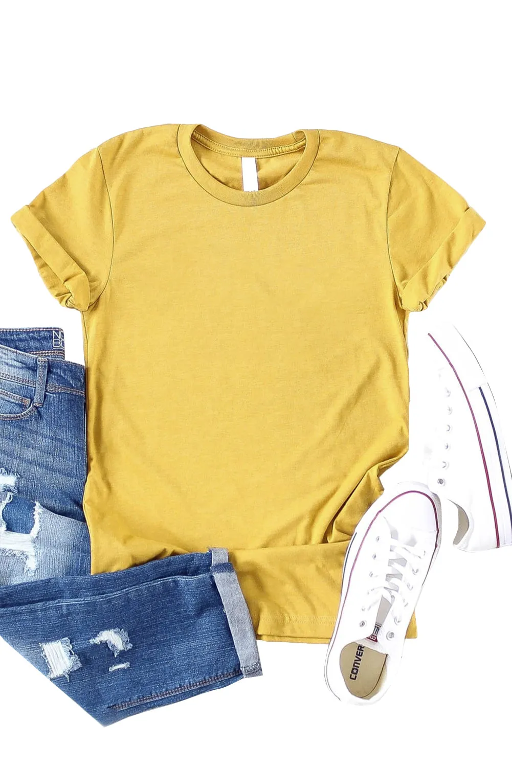 Blank Apparel - Khaki Solid Color Crew Neck Tee Customized