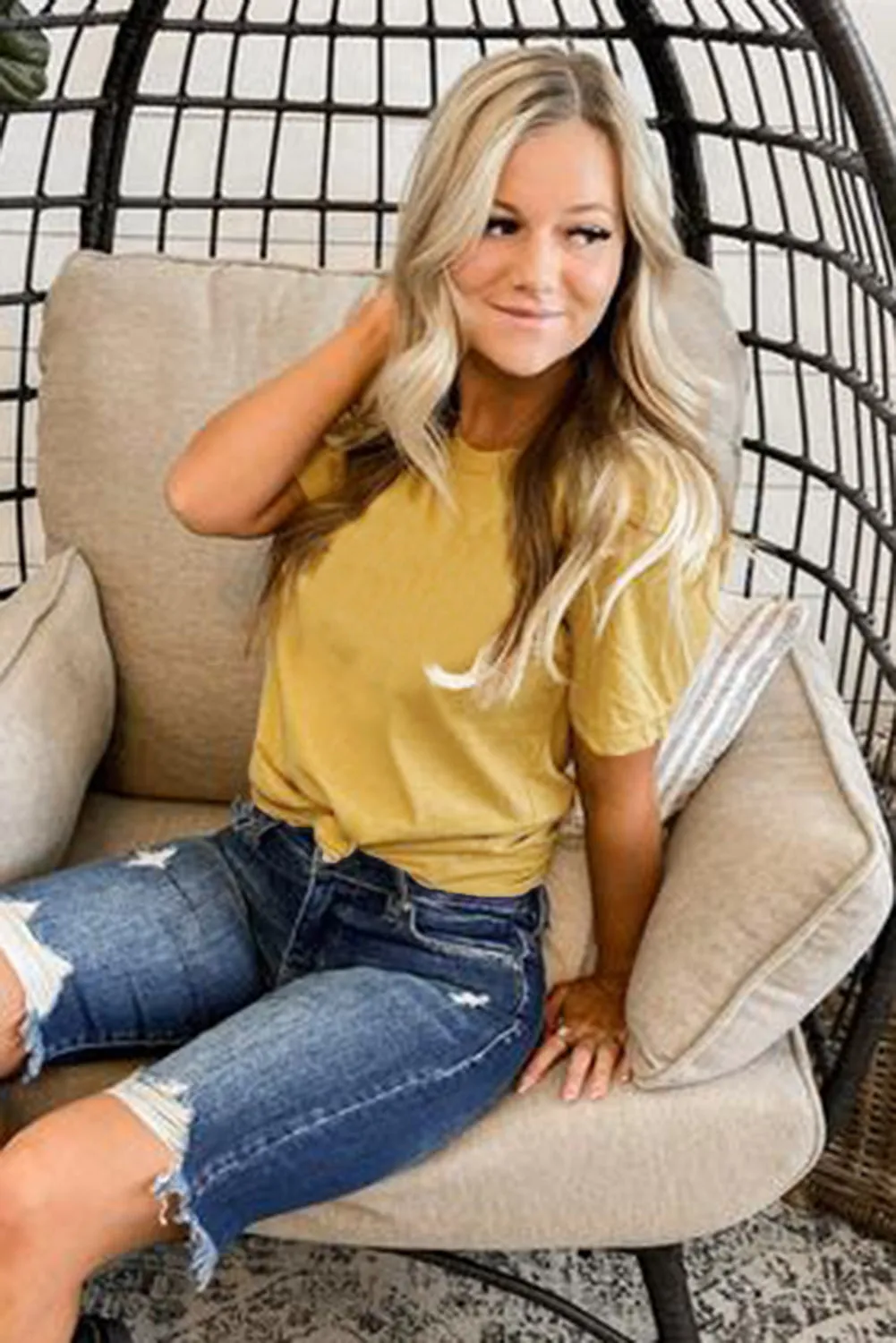 Blank Apparel - Khaki Solid Color Crew Neck Tee Customized