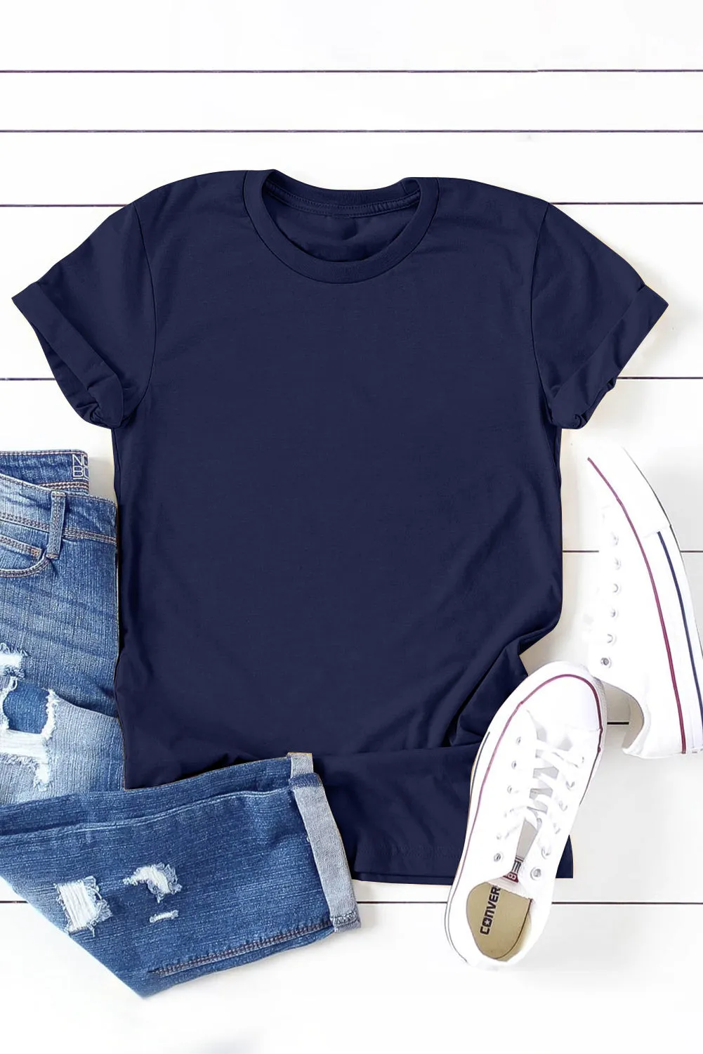 Blank Apparel - Khaki Solid Color Crew Neck Tee Customized