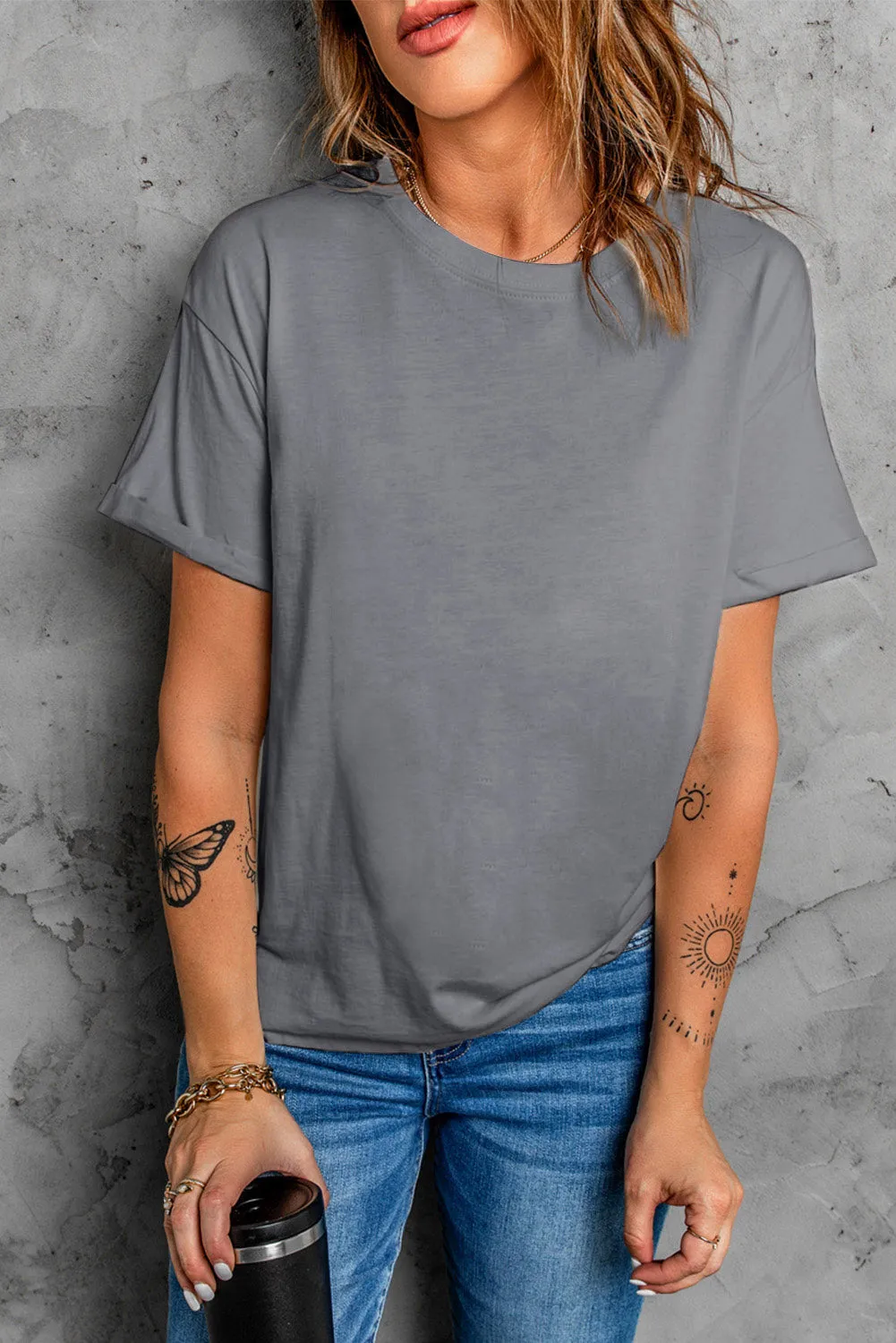 Blank Apparel - Khaki Solid Color Crew Neck Tee Customized