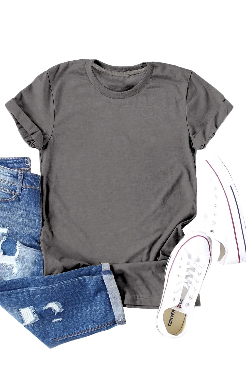 Blank Apparel - Khaki Solid Color Crew Neck Tee Customized