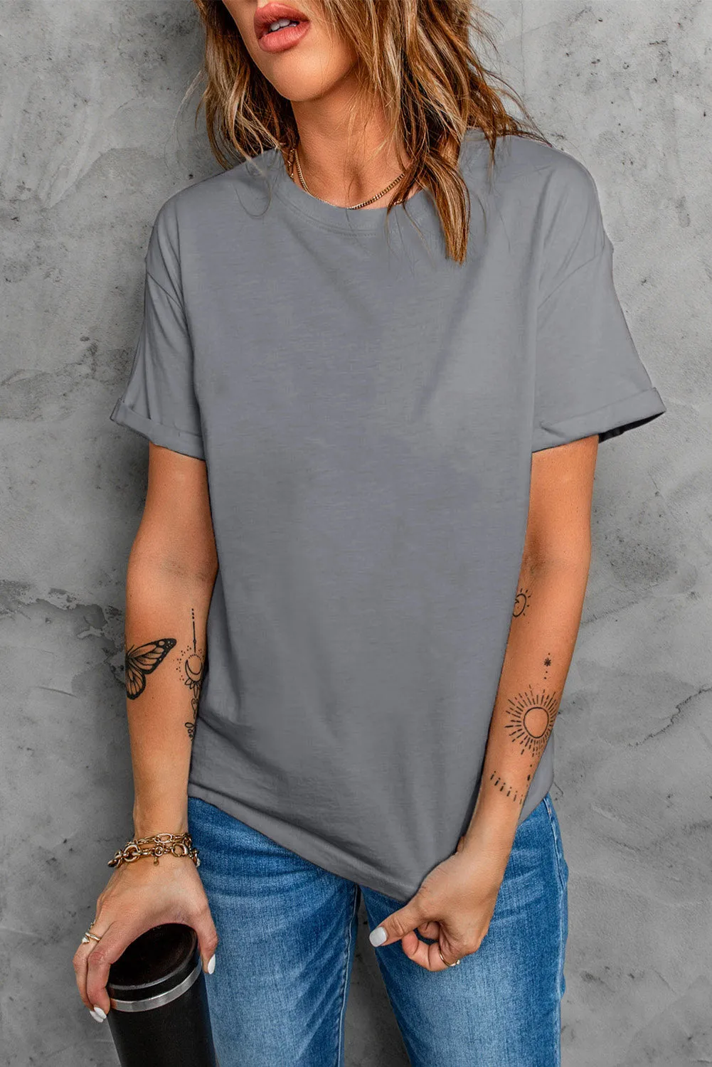 Blank Apparel - Khaki Solid Color Crew Neck Tee Customized