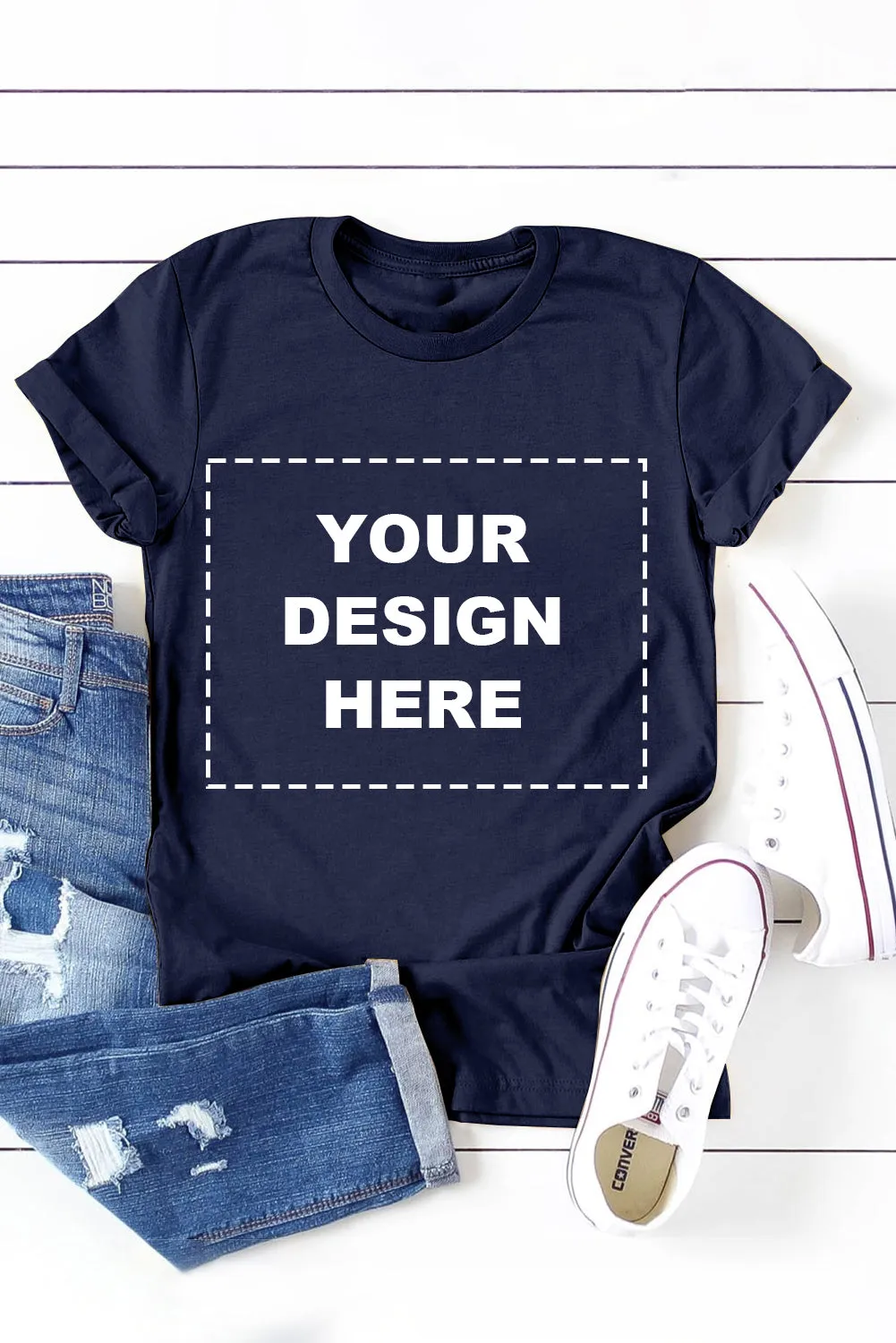 Blank Apparel - Khaki Solid Color Crew Neck Tee Customized