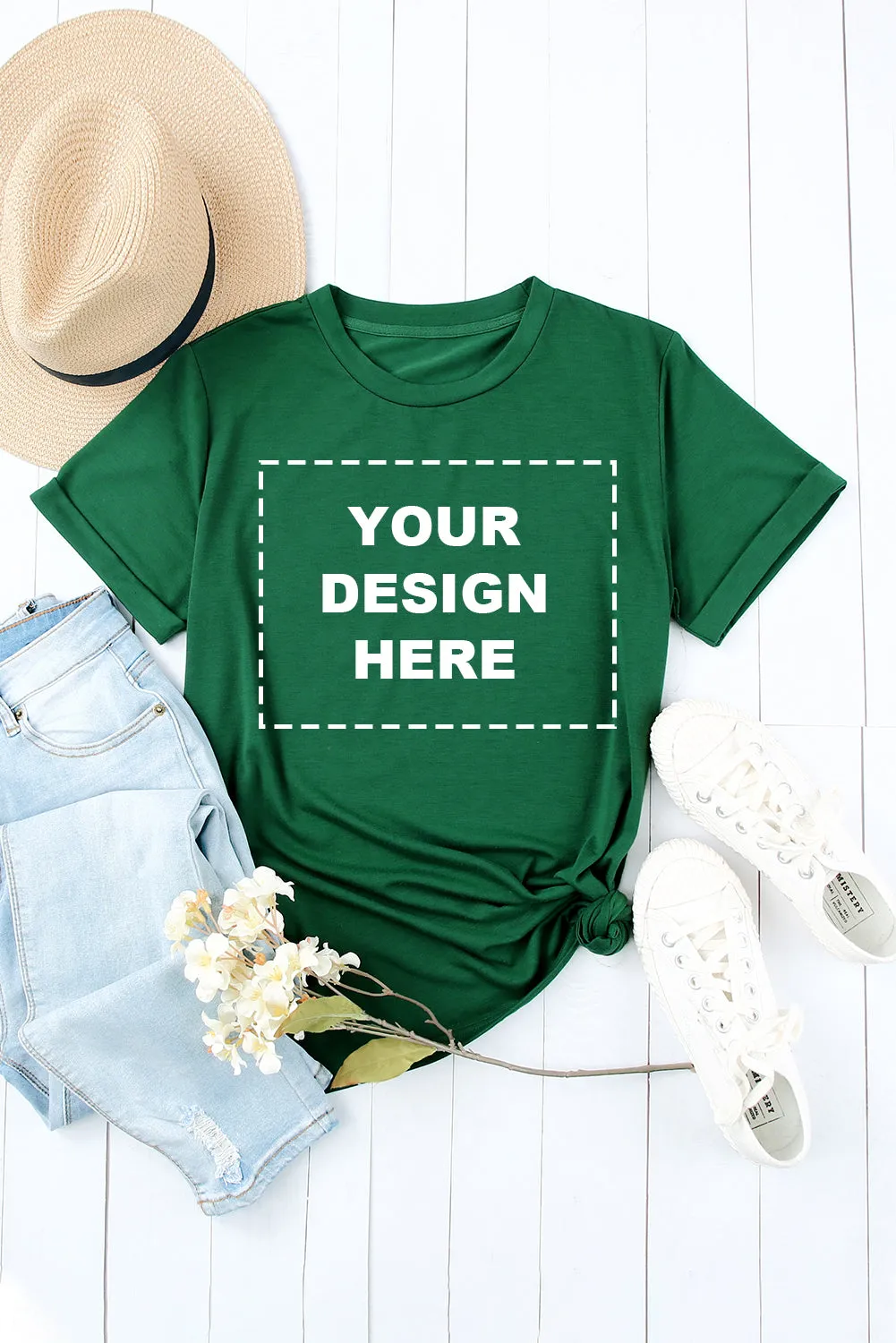 Blank Apparel - Khaki Solid Color Crew Neck Tee Customized