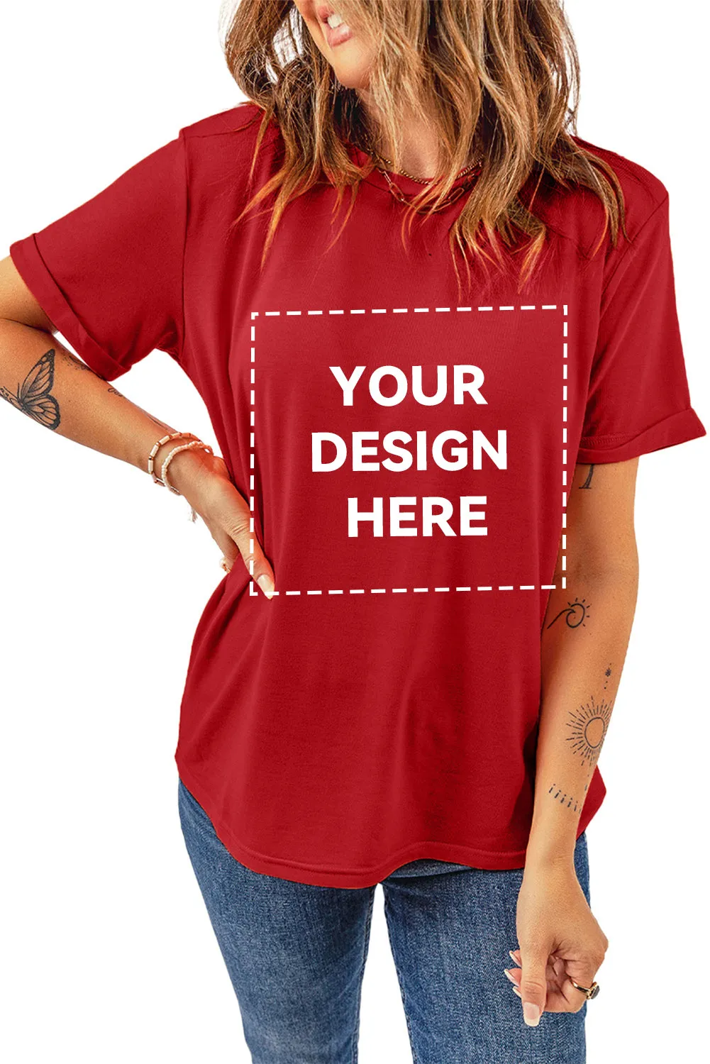 Blank Apparel - Khaki Solid Color Crew Neck Tee Customized