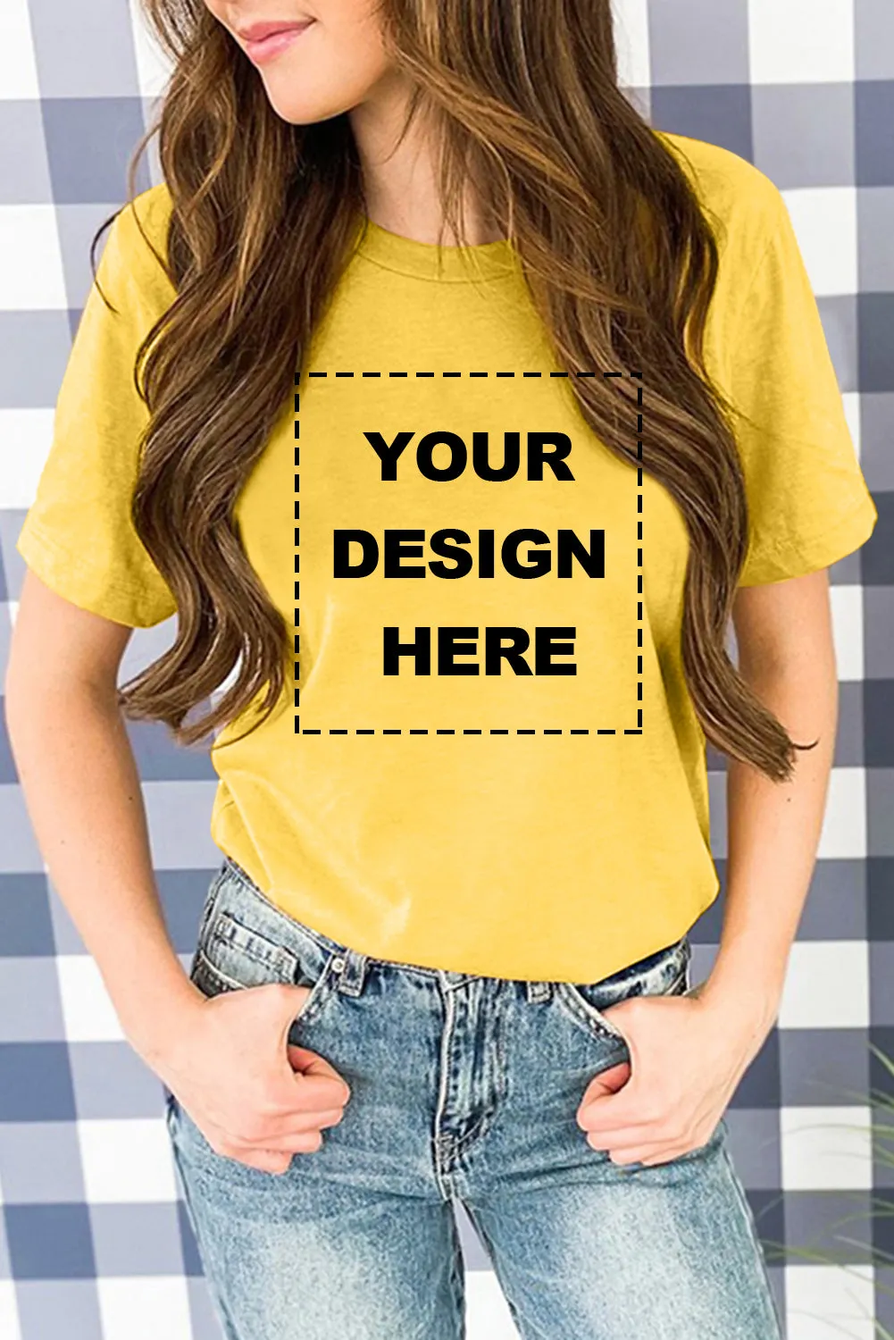 Blank Apparel - Khaki Solid Color Crew Neck Tee Customized