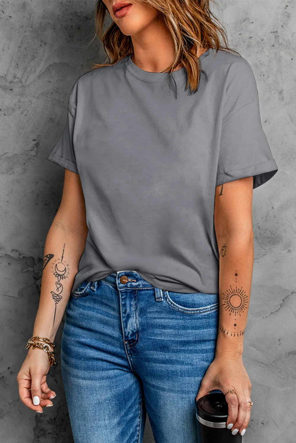 Blank Apparel - Khaki Solid Color Crew Neck Tee Customized