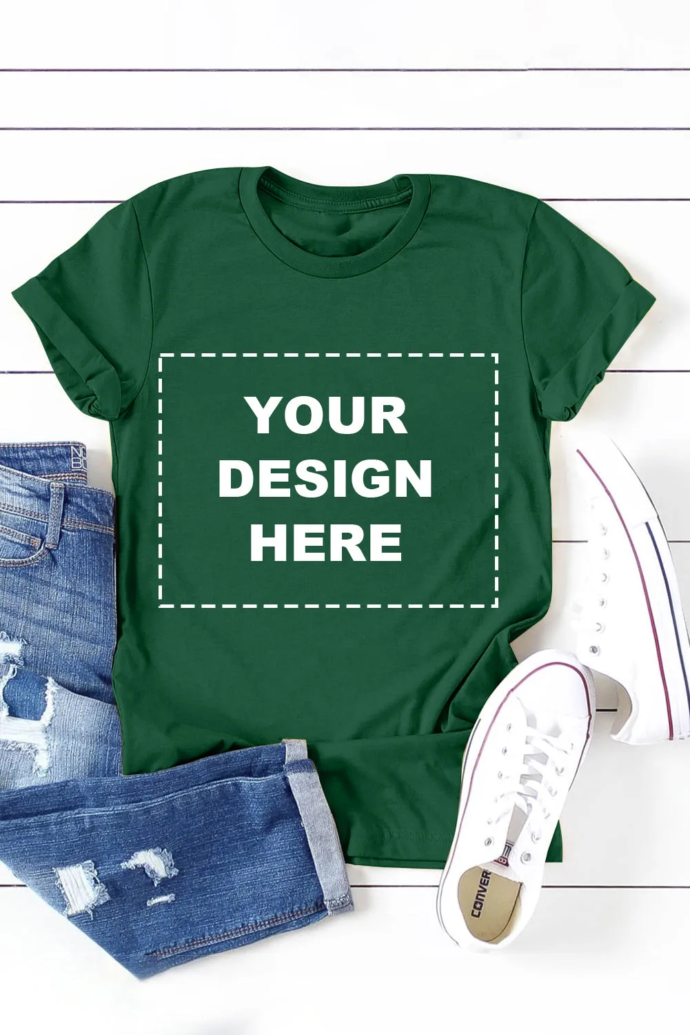 Blank Apparel - Khaki Solid Color Crew Neck Tee Customized