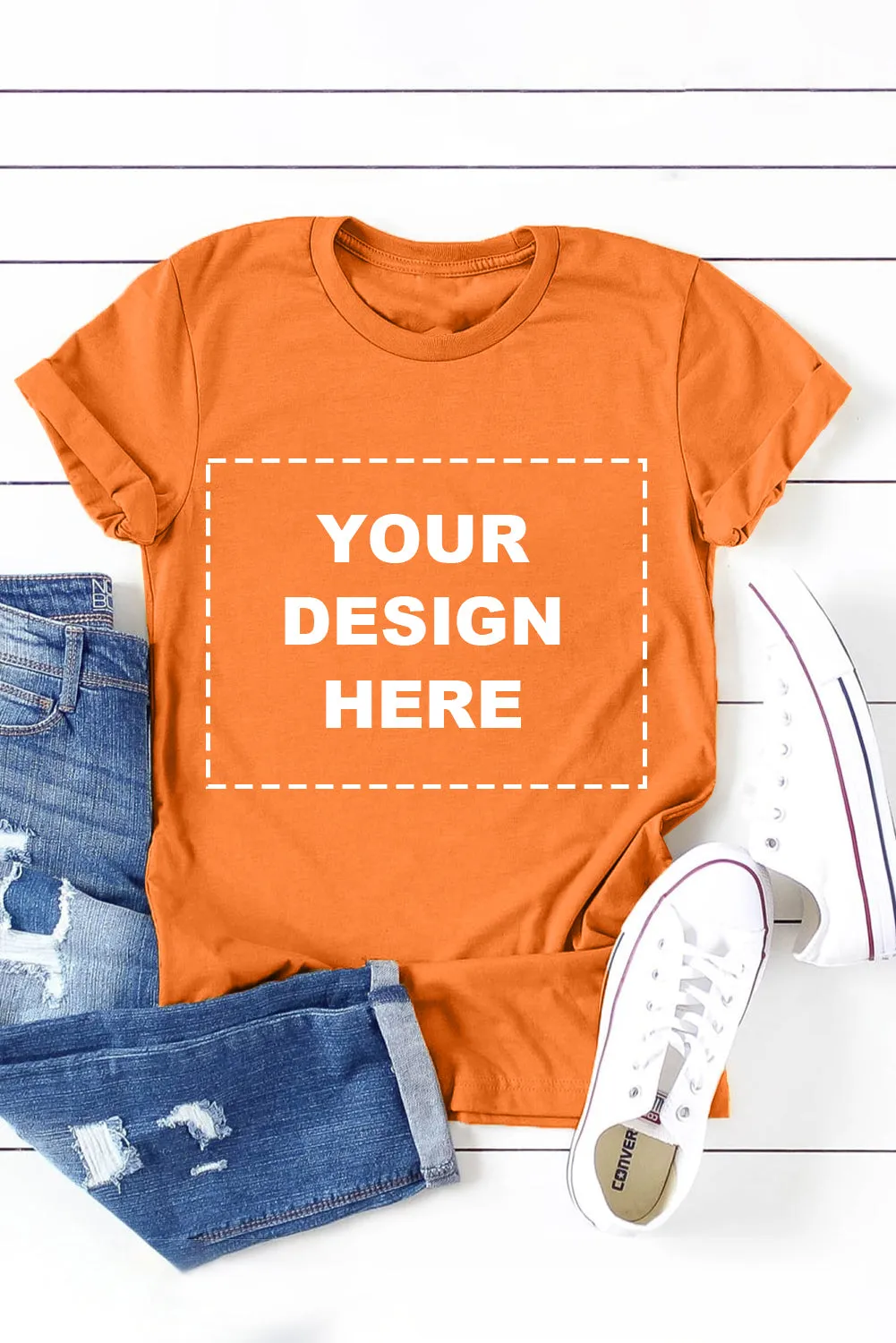 Blank Apparel - Khaki Solid Color Crew Neck Tee Customized
