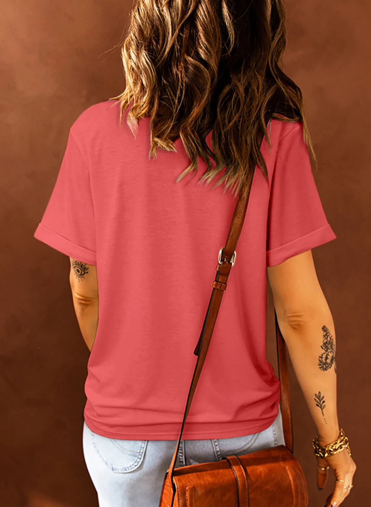Blank Apparel - Khaki Solid Color Crew Neck Tee Customized