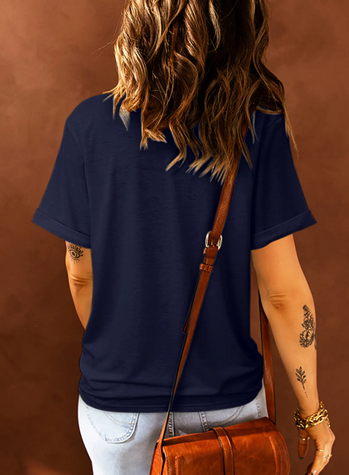 Blank Apparel - Khaki Solid Color Crew Neck Tee Customized