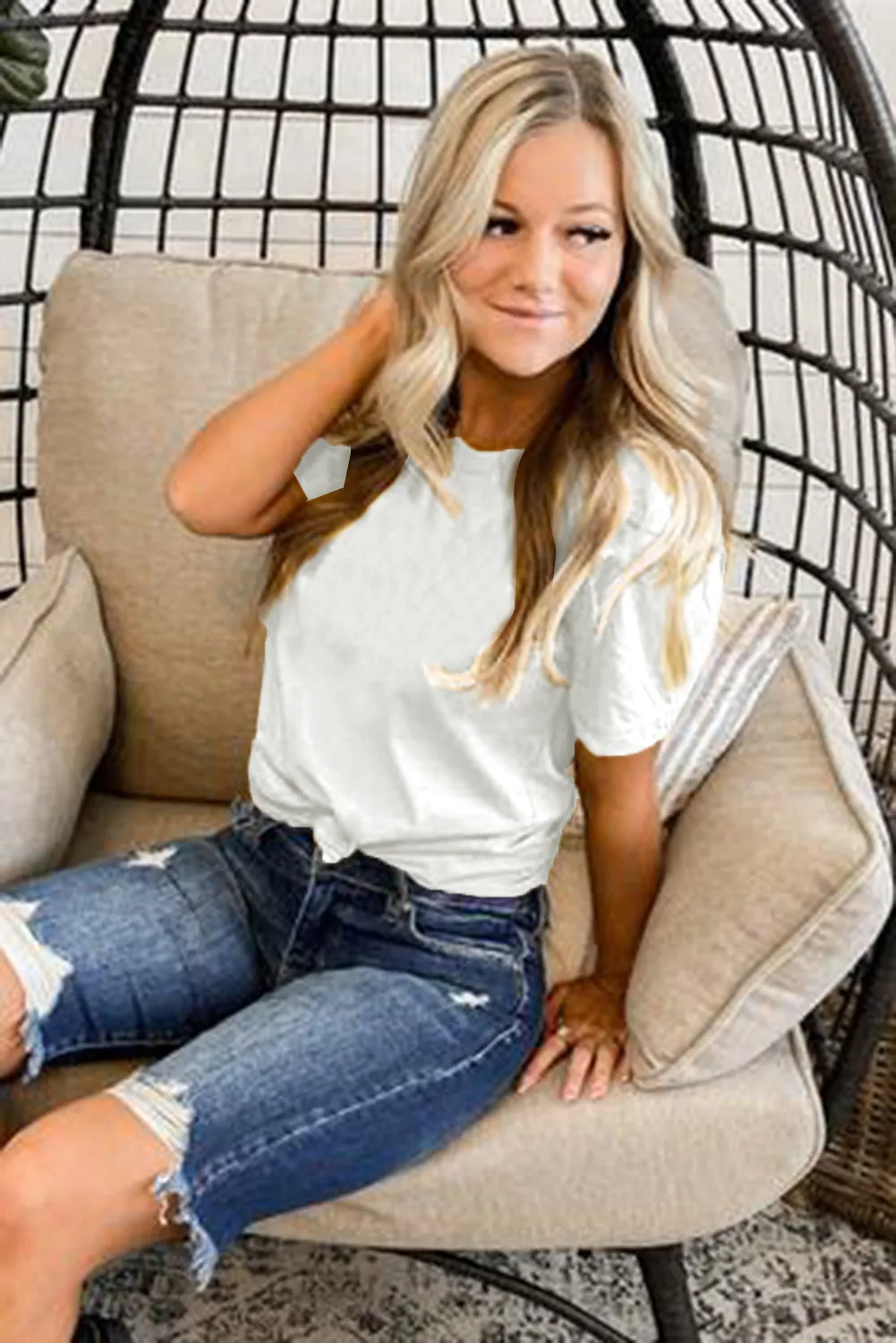 Blank Apparel - Khaki Solid Color Crew Neck Tee Customized
