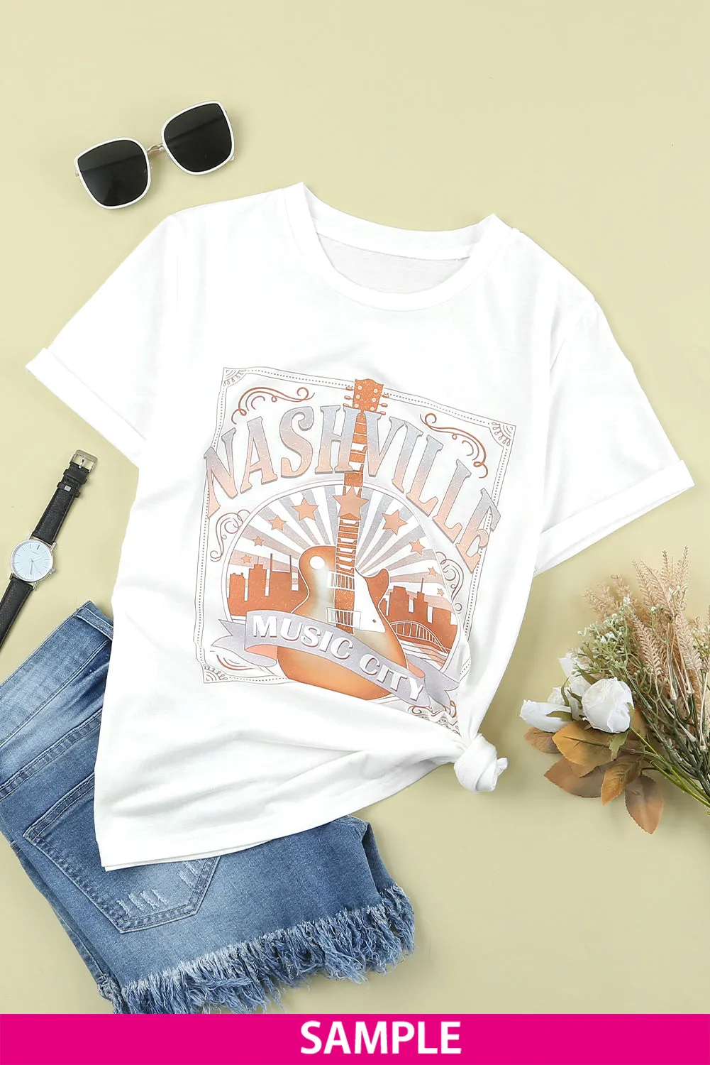 Blank Apparel - Khaki Solid Color Crew Neck Tee Customized