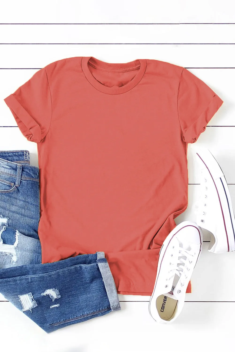 Blank Apparel - Khaki Solid Color Crew Neck Tee Customized