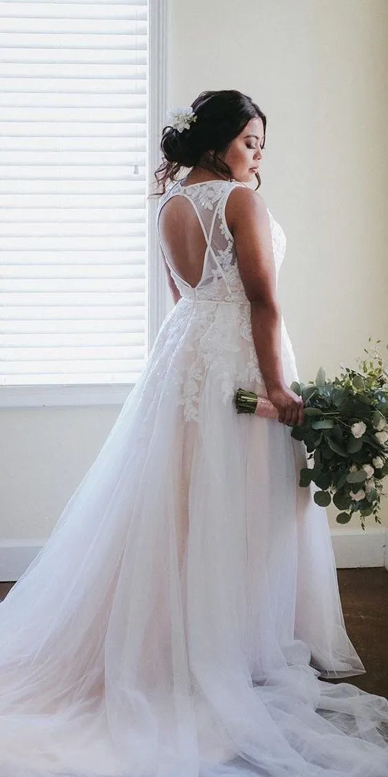 Blush Plus Size Wedding Dress