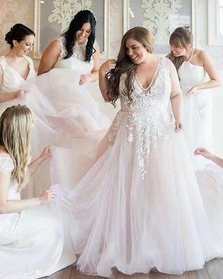 Blush Plus Size Wedding Dress