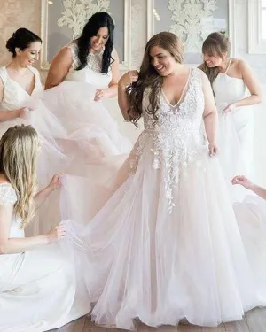Blush Plus Size Wedding Dress