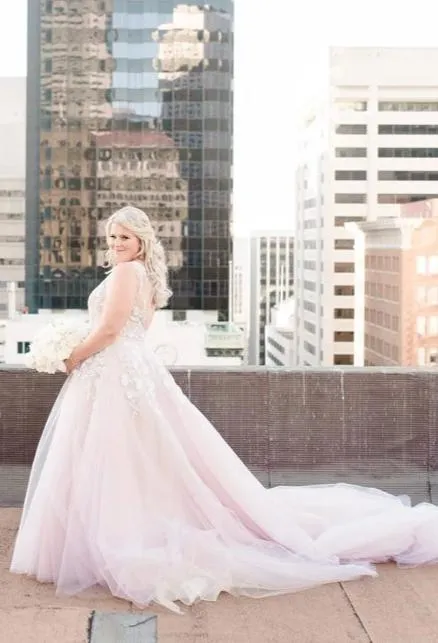 Blush Plus Size Wedding Dress