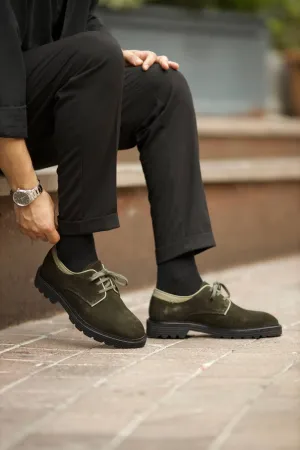 Brabion Aldo Suede Leather Khaki Shoes