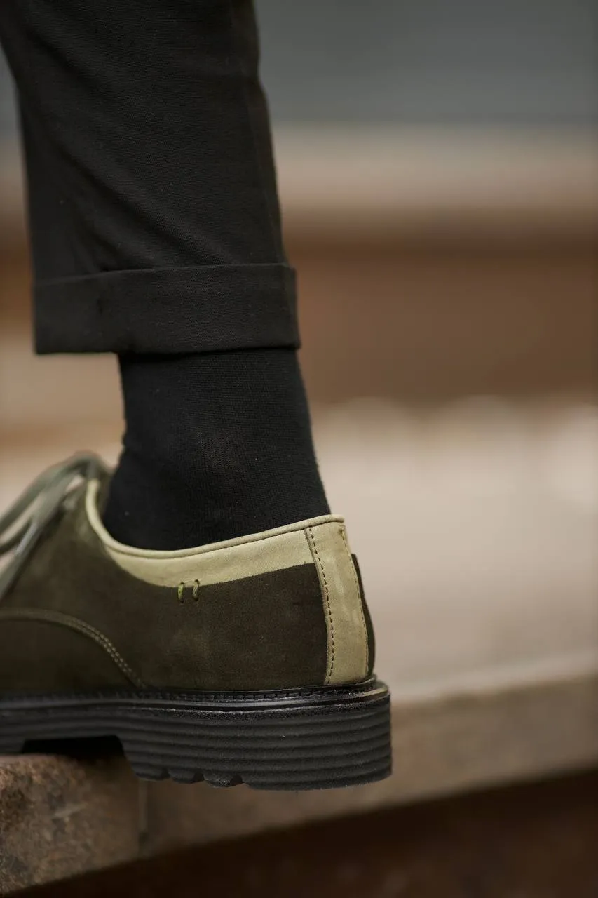Brabion Aldo Suede Leather Khaki Shoes