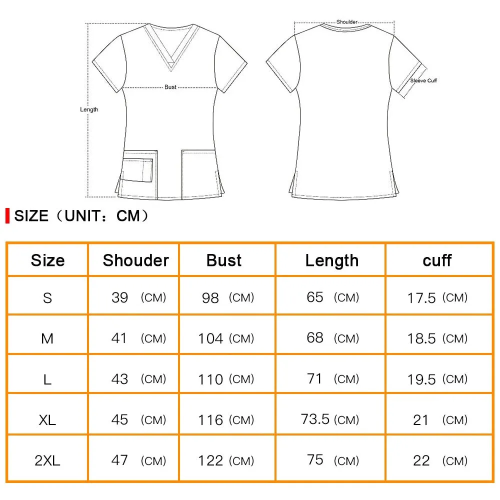 Breathable Cartoon Print Surgical V-Neck Nursing Scrub Tops - Unisex