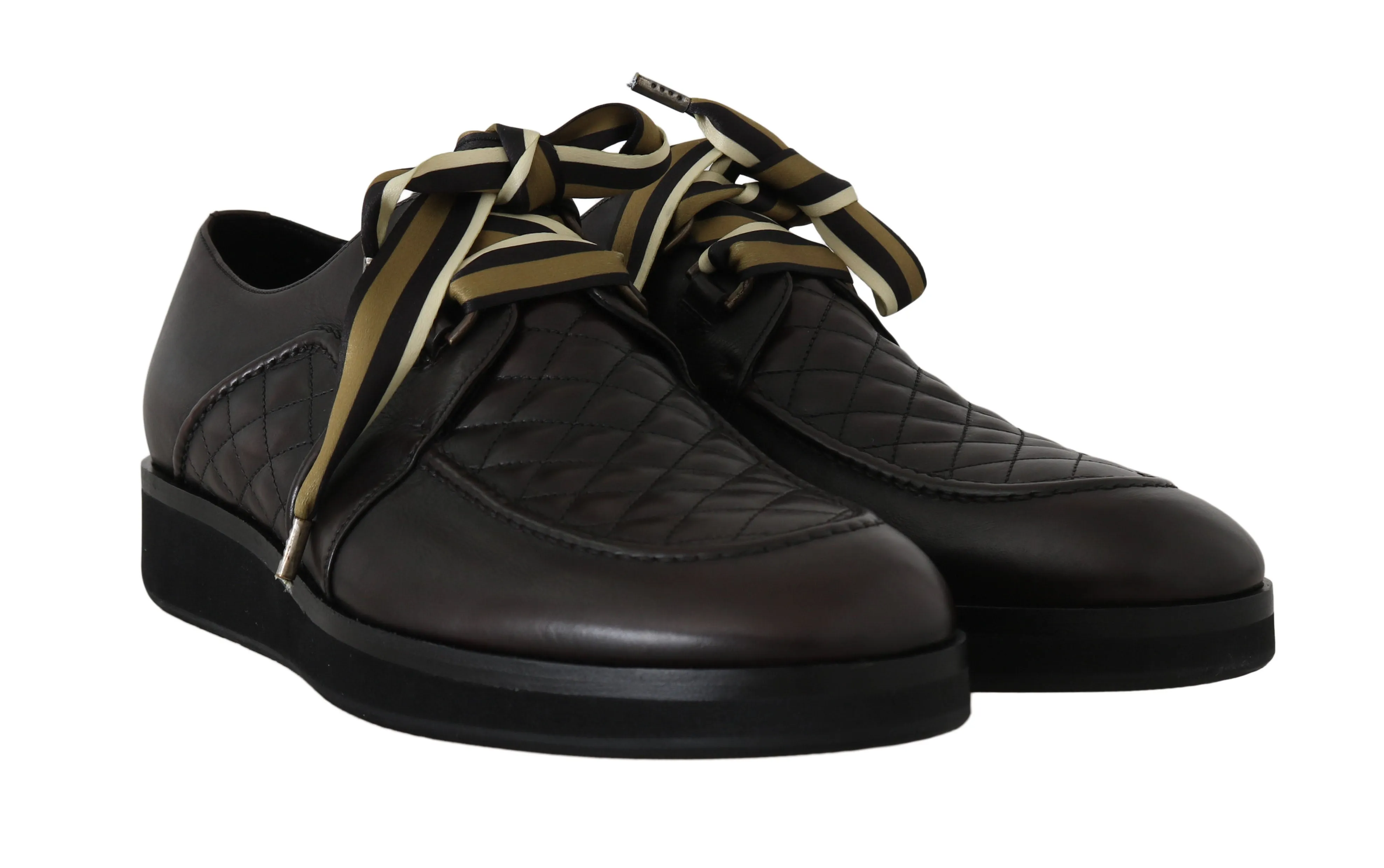Brown Leather Casual Laceup Derby Shoes
