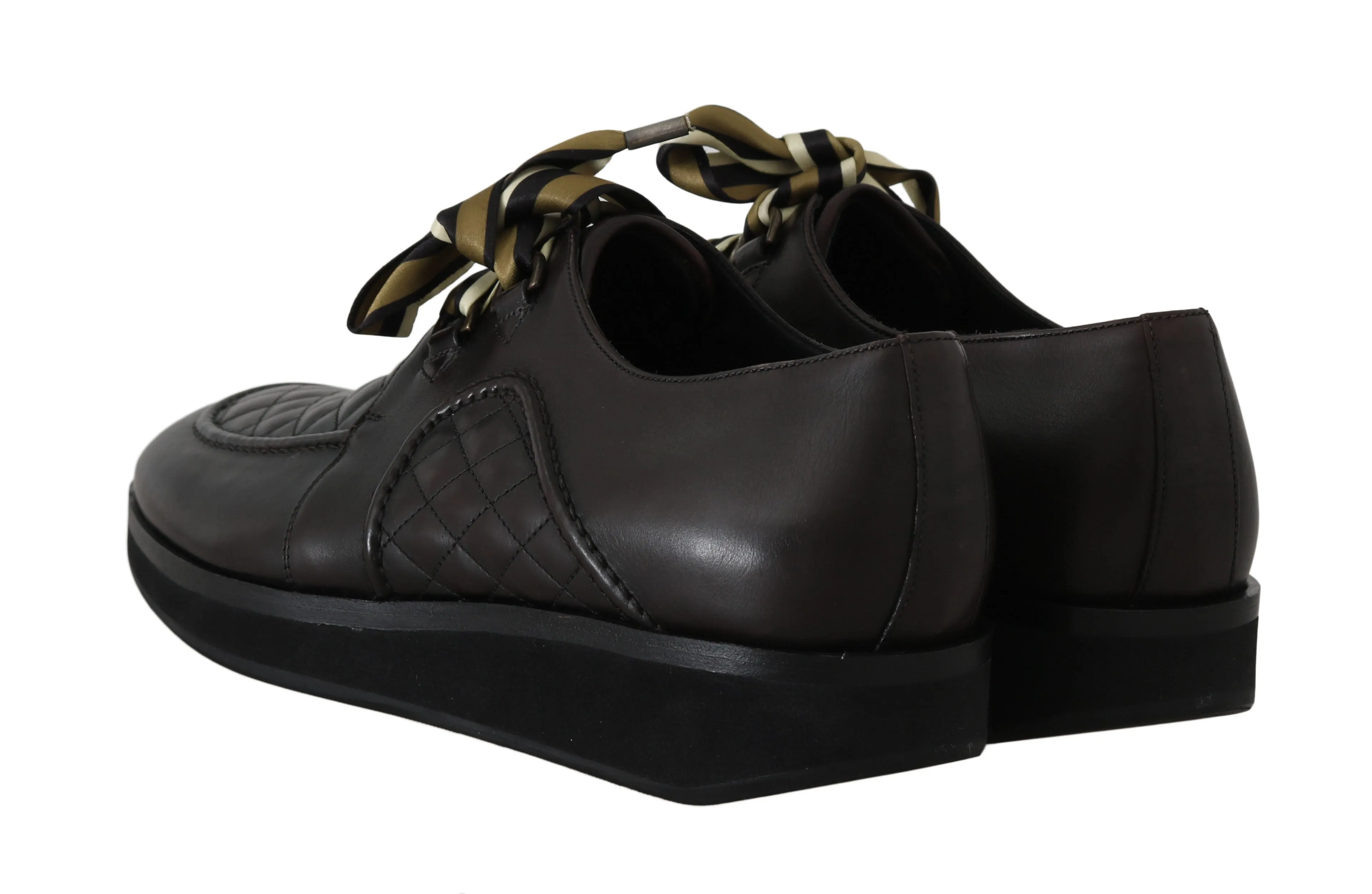 Brown Leather Casual Laceup Derby Shoes