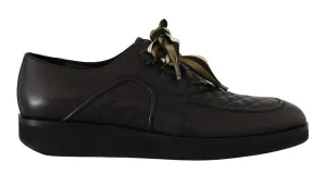 Brown Leather Casual Laceup Derby Shoes