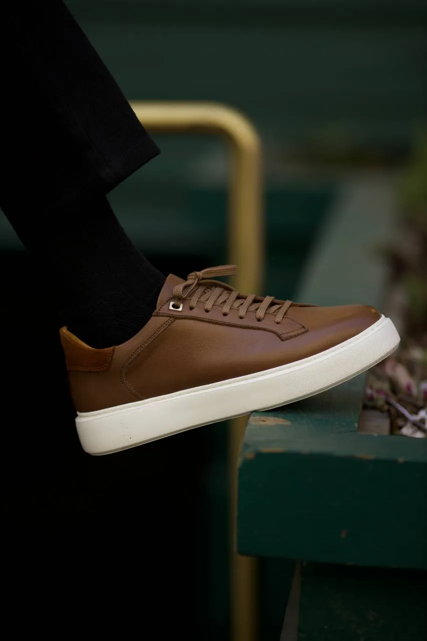 Brown Men's Leather Sneakers