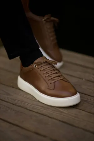 Brown Men's Leather Sneakers