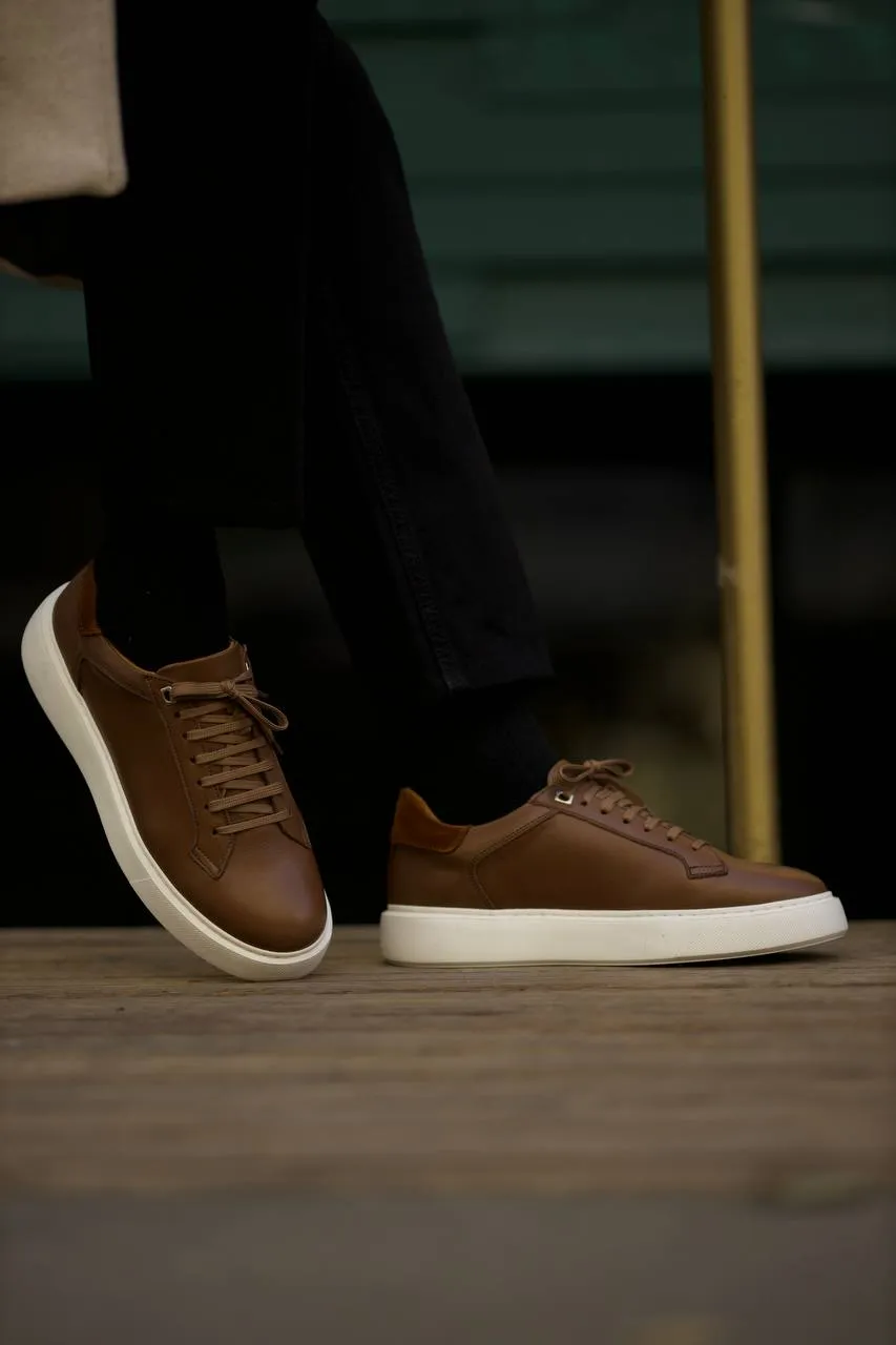Brown Men's Leather Sneakers