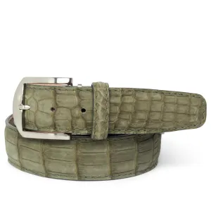 Buffed American Alligator Custom Belt 40mm in Olive