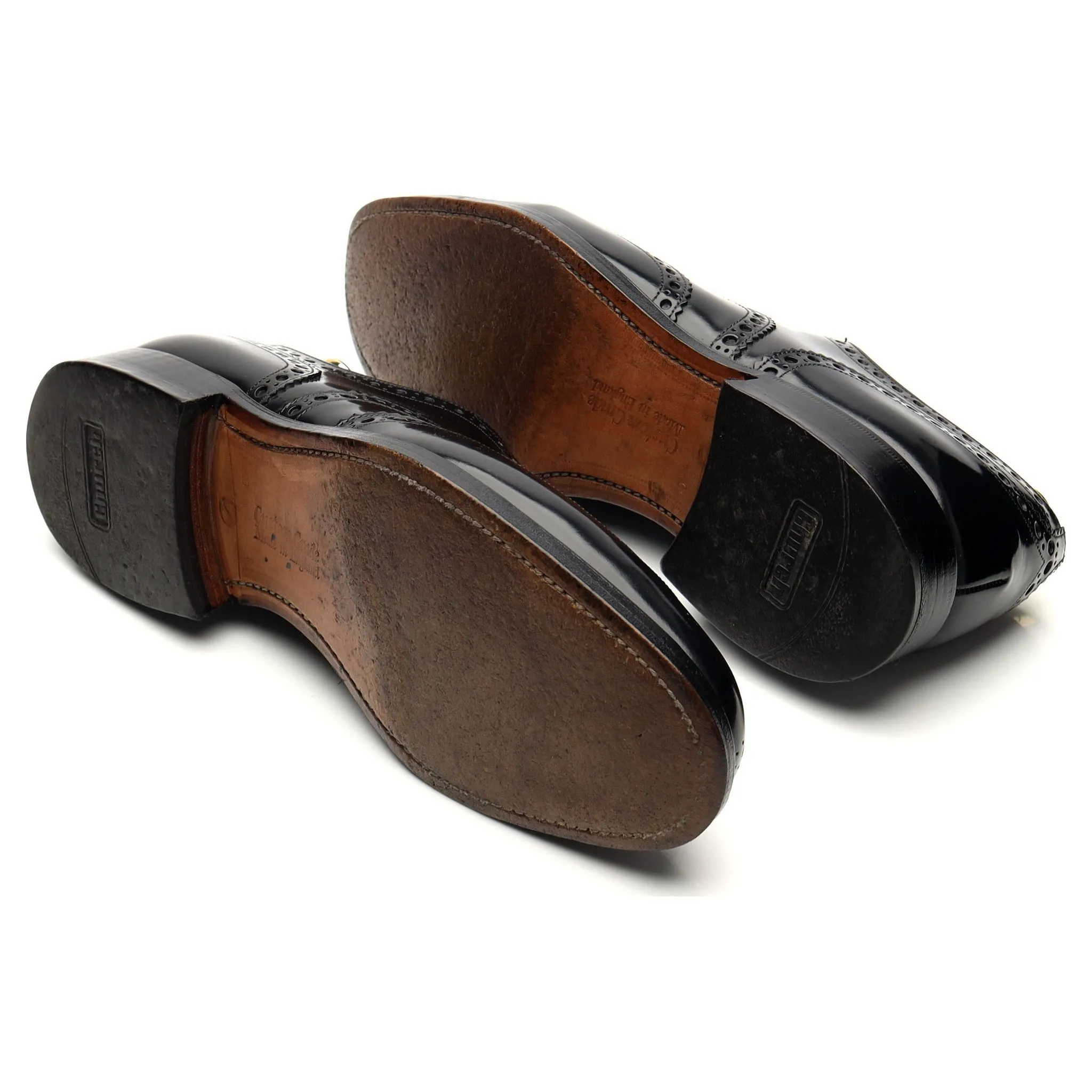'Burwood' Black Leather Oxford Brogues UK 8 F
