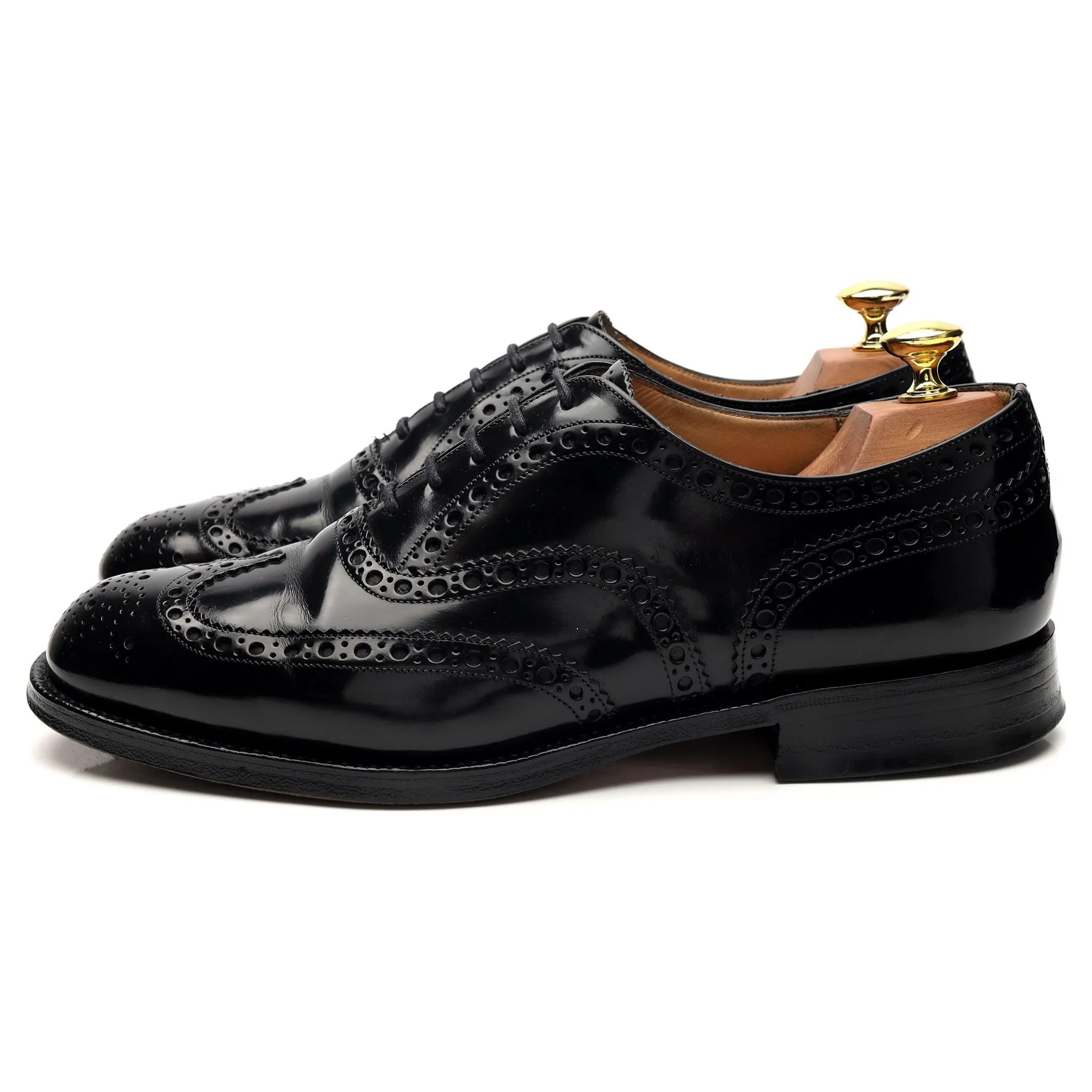 'Burwood' Black Leather Oxford Brogues UK 8 F