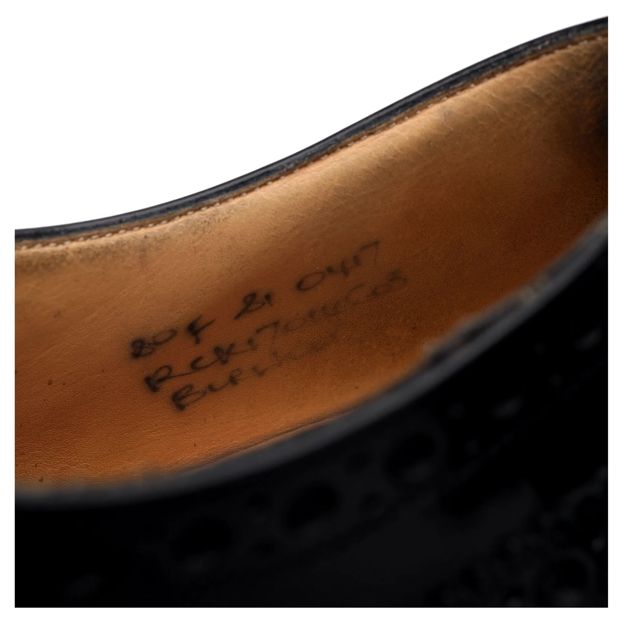 'Burwood' Black Leather Oxford Brogues UK 8 F