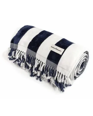 Business & Pleasure - Holiday Beach Blanket - Navy Capri Stripe