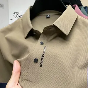 Business Casual Solid Breathable Polo Shirt for Summer