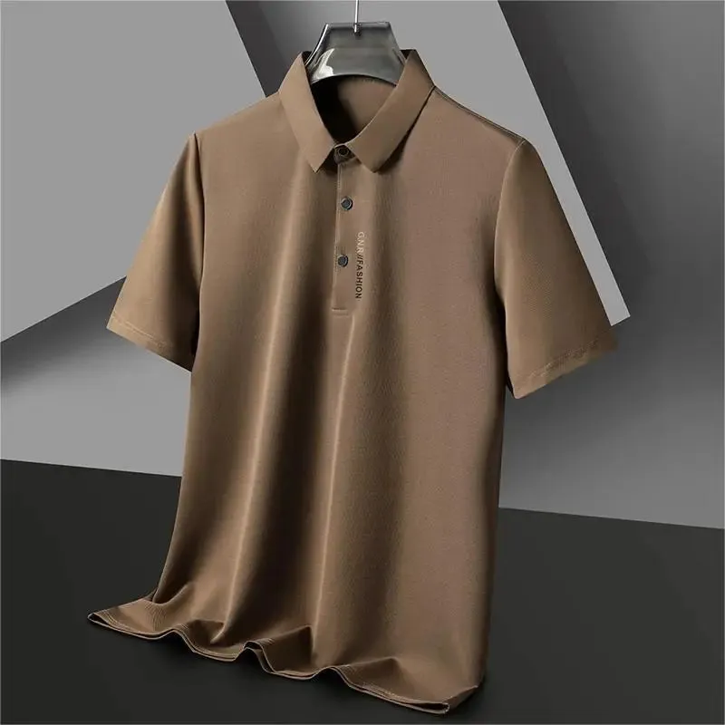 Business Casual Solid Breathable Polo Shirt for Summer