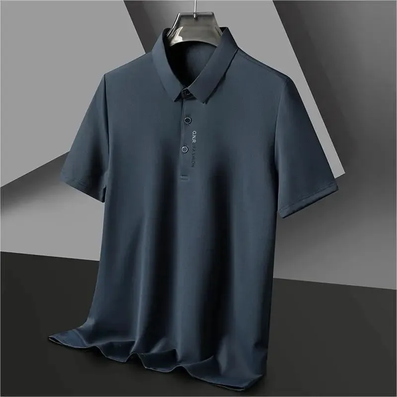 Business Casual Solid Breathable Polo Shirt for Summer