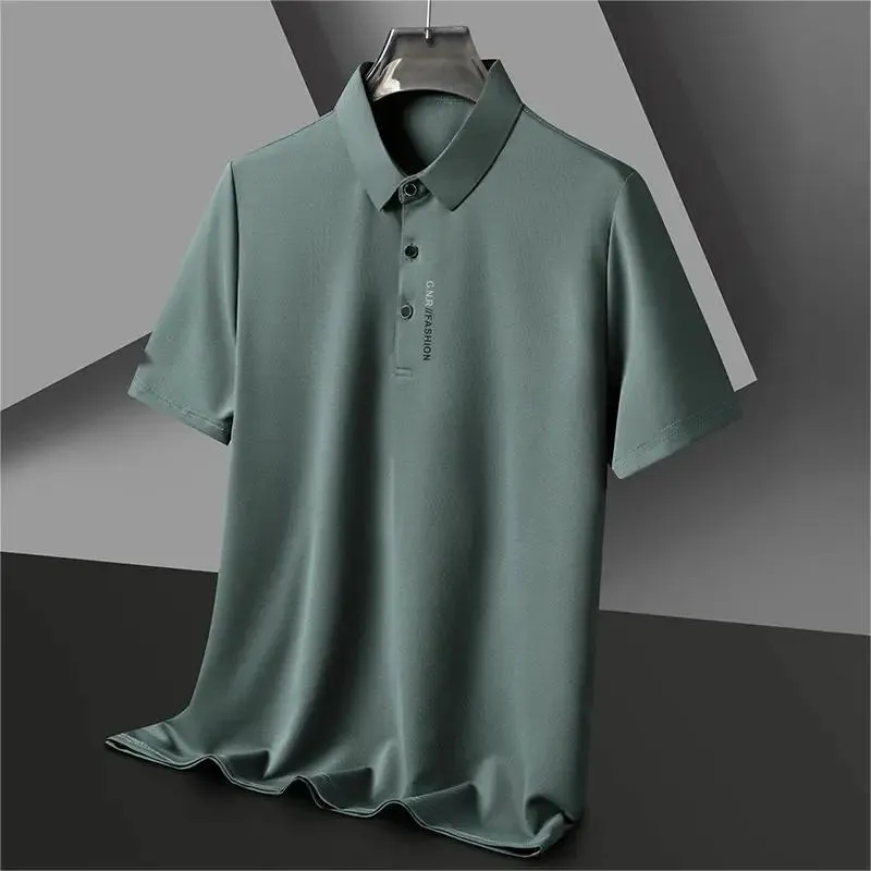 Business Casual Solid Breathable Polo Shirt for Summer
