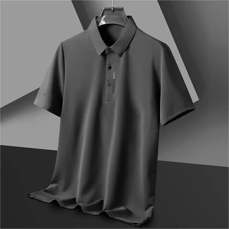 Business Casual Solid Breathable Polo Shirt for Summer