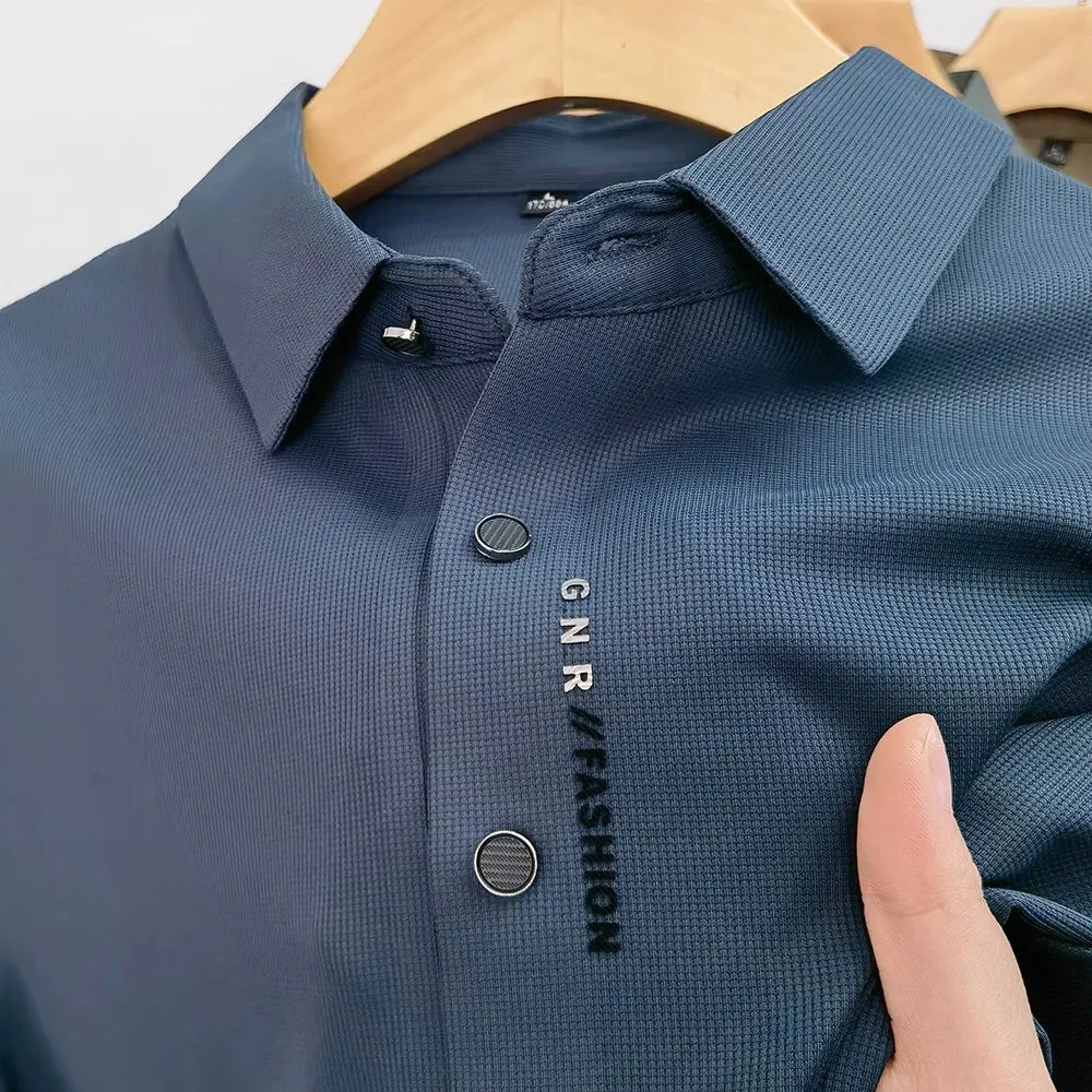 Business Casual Solid Breathable Polo Shirt for Summer