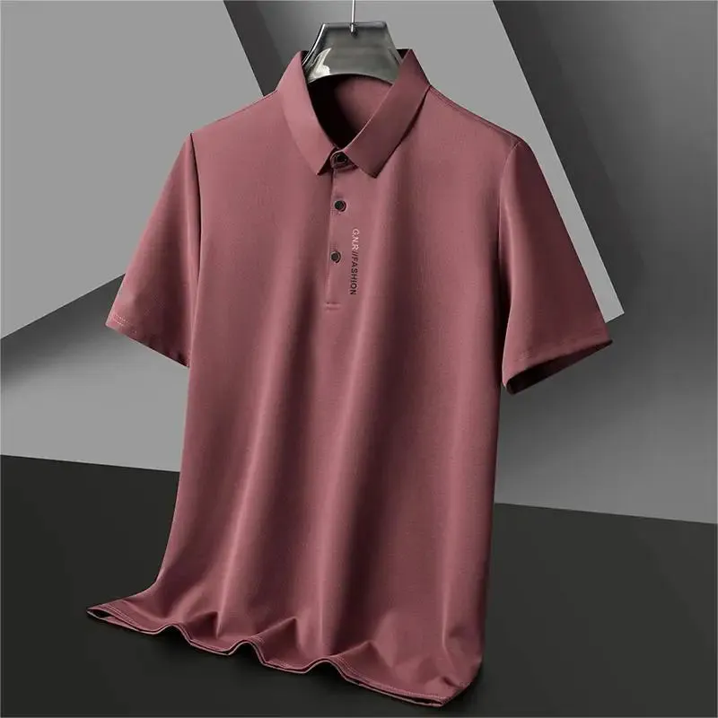 Business Casual Solid Breathable Polo Shirt for Summer