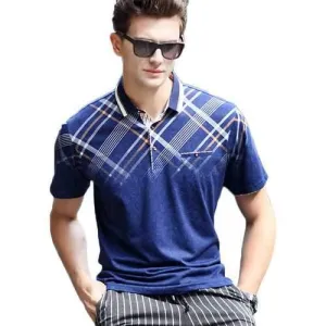 Business Casual Stripe Printing Golf Shirt