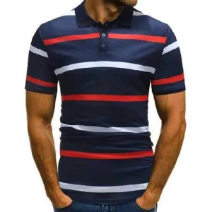 Business Casual Striped Cotton Golf Shirt