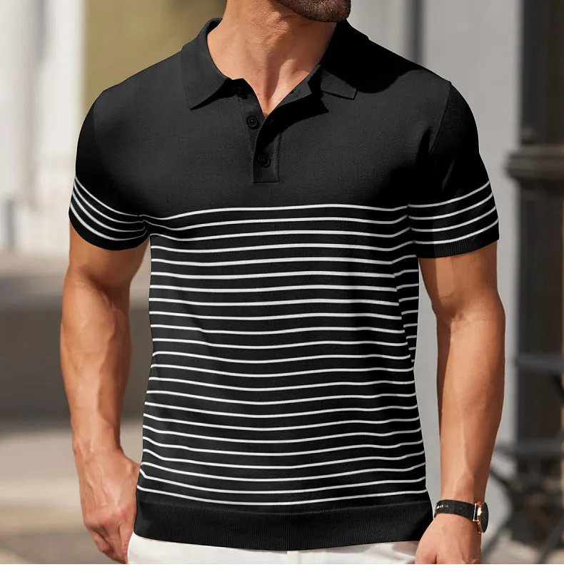Business stripe fitted polo-D203 | Inspanda
