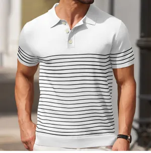 Business stripe fitted polo-D203 | Inspanda
